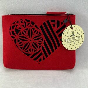 Heartfelt Bag Collection Unique Boutique Small Zipper Closure Makeup Bag